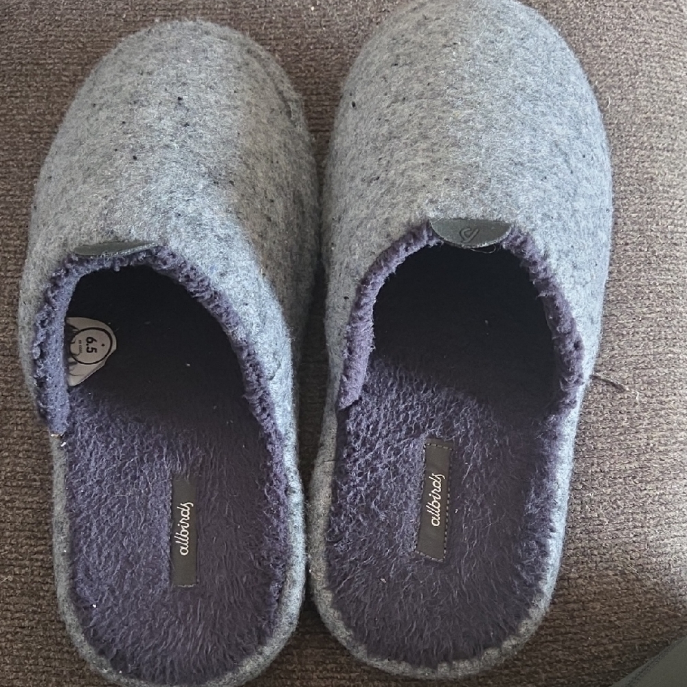 allbirds Heather Gray Wool Slip-On House Slippers